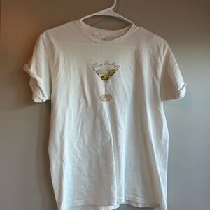 Anthropologie Cream Graphic Tee